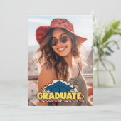 レトロ カラフル フォト 卒業パーティー 招待状 (スタンド正面)