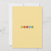 レトロ カラフル フラワー 60年代 グルーヴィー テーマにインスパイアされた セーブザデート (裏面)