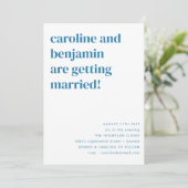 レトロ カラフル ブルー ジオメトリック モダン ウェディング RSVP 招待状 (スタンド正面)