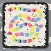 レトロ カラフル ボードゲーム すぐ遊べる スクエアシール