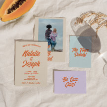 レトロ カラフル ボールド ブライト ファンキー モダン ウェディング