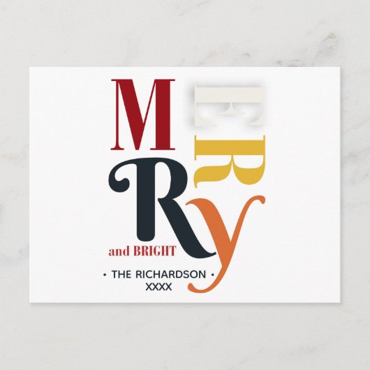 レトロ カラフル メリー&ブライト ヴィンテージ クリスマス (正面)