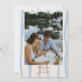 レトロ カラフル 手描き ユニーク フォト ウェディング 招待状 (裏面)