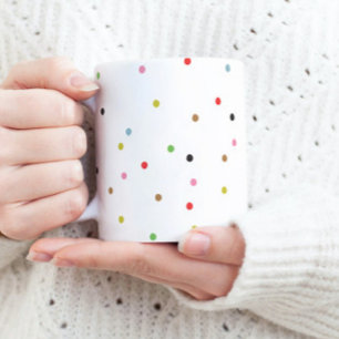 レトロ カラフル 水玉 クリスマス モダン ホリデー コーヒーマグカップ