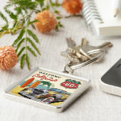 レトロ「カリフォルニアへようこそ」 Route 66ポスター キーホルダー (側面)