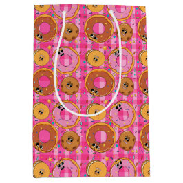 レトロ カートゥーン ドーナツとスイーツ ミディアムペーパーバッグ