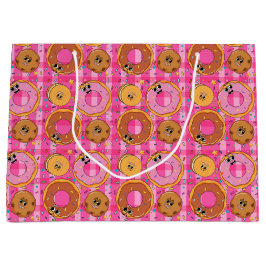 レトロ カートゥーン ドーナツとスイーツ ラージペーパーバッグ