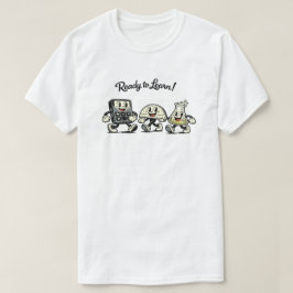 レトロ・カートゥーン・レディ・トゥ・ラーン 算数 科学 Tシャツ