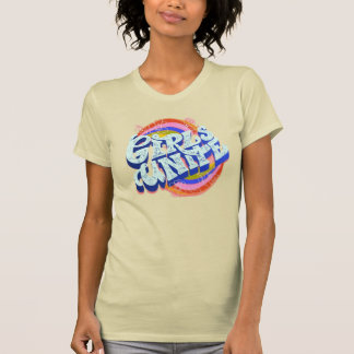 レトロ「ガールズ ユナイト」女性用グラフィックTシャツ Tシャツ