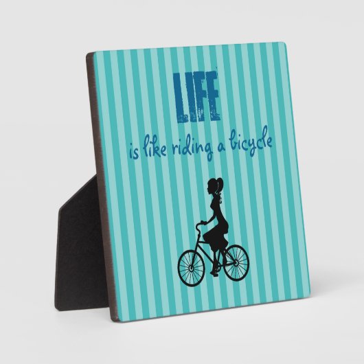 レトロ・ガール・サイクリスト – 人生は自転車に乗るようなもの フォトプラーク (正面)