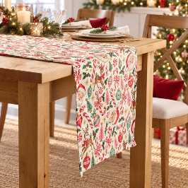 レトロ キッチュマス キャンディケーン クリスマス テーブルランナー