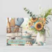 レトロ キッチン ブライダル シャワー フラット サンクス カード (スタンド正面)