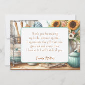 レトロ キッチン ブライダル シャワー フラット サンクス カード (裏面)