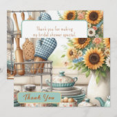 レトロ キッチン ブライダル シャワー フラット サンクス カード (正面/裏面)