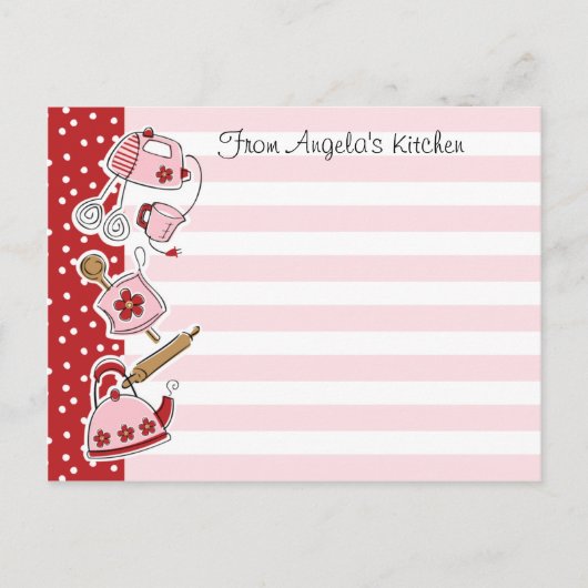 レトロ キッチン レシピ ポストカード (正面)