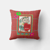 レトロ「キャッツミュー」ヴァレンティネス子猫装飾用クッション クッション (裏面)