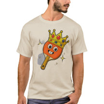 レトロ・キャラクター卓球パドルTシャツ