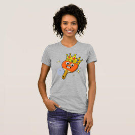 レトロ・キャラクター卓球ラケット柄ウィメンズTシャツ Tシャツ