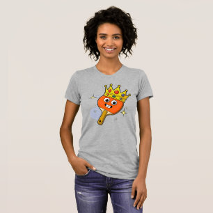レトロ・キャラクター卓球ラケット柄ウィメンズTシャツ Tシャツ