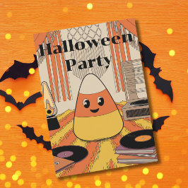 レトロ キャンディコーン ハロウィンパーティ グルービー インビテーション