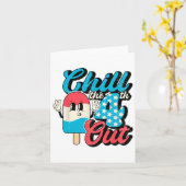 レトロ キュートなアメリカ独立記念日のアイスクリームでクールダウンしよう カード (黄色い花)