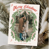 レトロ キュート 手描き リース ボウ フォト クリスマス