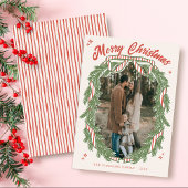 レトロ キュート 手描き リース ボウ フォト クリスマス