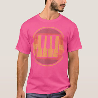 レトロ・キーズ - ピアノレッスン ピアノプレーヤー ピアノティー Tシャツ