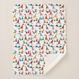 レトロ クラシック エルフ ノーム クリスマス ホリデー シェルパブランケット