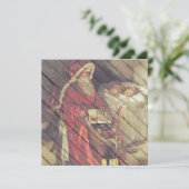 レトロ |クリスマスイブのヴィンテージサンタクロース シーズンカード (スタンド正面)