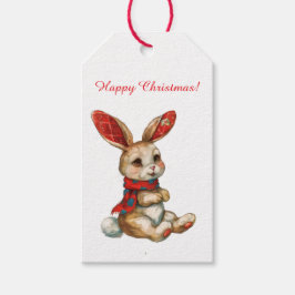 レトロ クリスマス うさぎ ギフトタグ