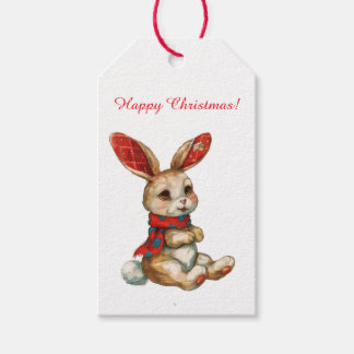 レトロ クリスマス うさぎ ギフトタグ