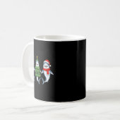 レトロ クリスマス サメ サンタ トナカイ  コーヒーマグカップ (正面左)