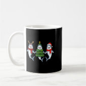 レトロ クリスマス サメ サンタ トナカイ  コーヒーマグカップ (左)
