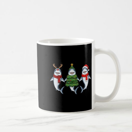 レトロ クリスマス サメ サンタ トナカイ  コーヒーマグカップ (右)