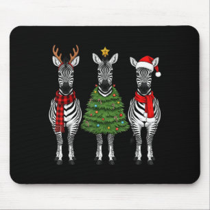 レトロ クリスマス シマウマ サンタ トナカイ サファリ 動物 マウスパッド