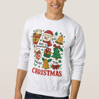 レトロ クリスマス ドゥードル スウェットシャツ