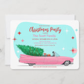 レトロ クリスマス ホリデー カー 招待状 (正面)
