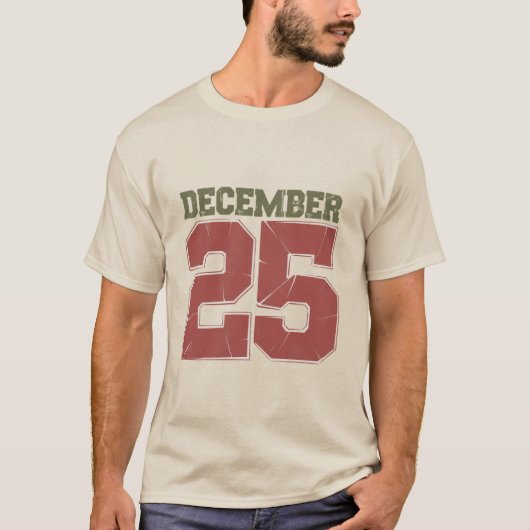 レトロ クリスマス 12月25日 冬の休日 Tシャツ (正面)