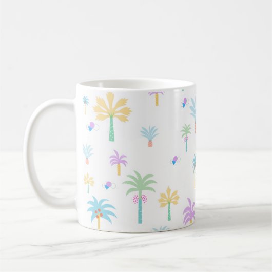 レトロ グラフィック ヤシの木 コーヒーマグカップ (左)