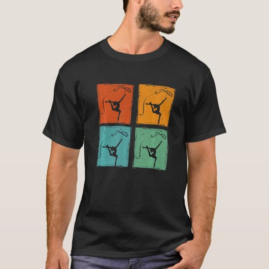 レトロ グラフィック 体操 競技体操 曲芸 アクロバット Tシャツ (正面)