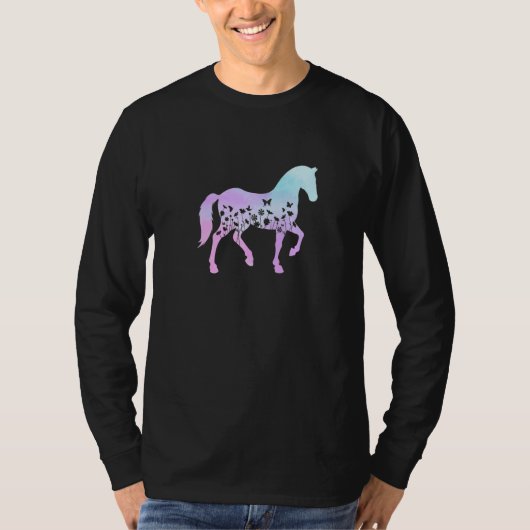 レトロ グラフィック 馬好き 馬術ライダー 馬 Tシャツ (正面)
