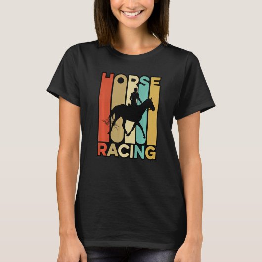 レトロ グラフィック 馬好き 馬術ライダー 馬 Tシャツ (正面)