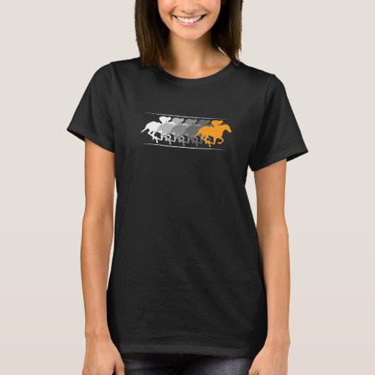 レトロ グラフィック 馬好き 馬術 騎手 馬 Tシャツ (正面)