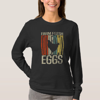 レトロ グランジ ファーマーズ フレッシュ チキン エッグス Tシャツ