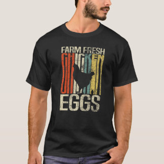 レトロ グランジ ファーマーズ フレッシュ チキン エッグス Tシャツ