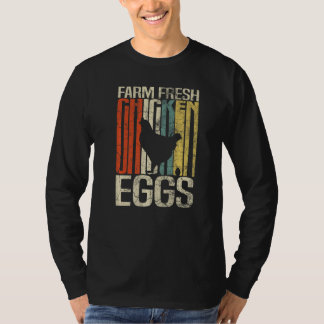 レトロ グランジ ファーマーズ フレッシュ 鶏卵 Tシャツ