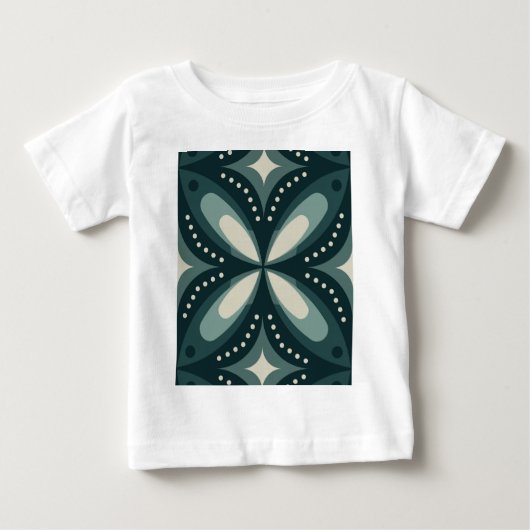 レトロ グリーン シェイプ ベビーTシャツ (正面)