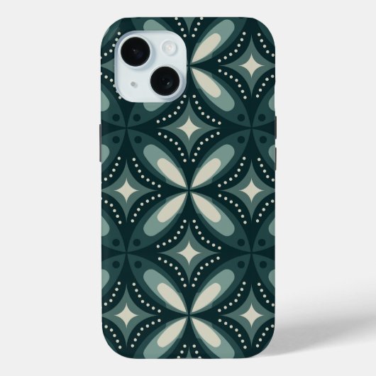 レトロ グリーン シェイプ Case-Mate iPhoneケース (裏面)