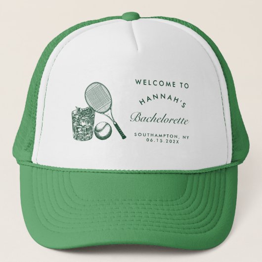 レトロ グリーン ラストスイング ビフォアザリング テニス バック キャップ (正面)